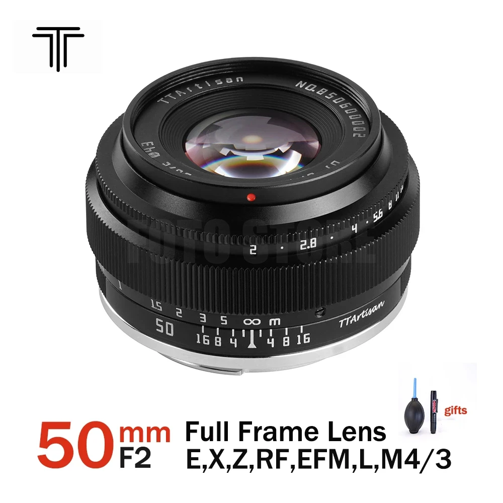 TTArtisan 50mm F2 Полнокадровый Объектив для Sony E Fuji X Nikon Z Canon EOS-M RF L mount Камер MF С Фиксированным Объективом