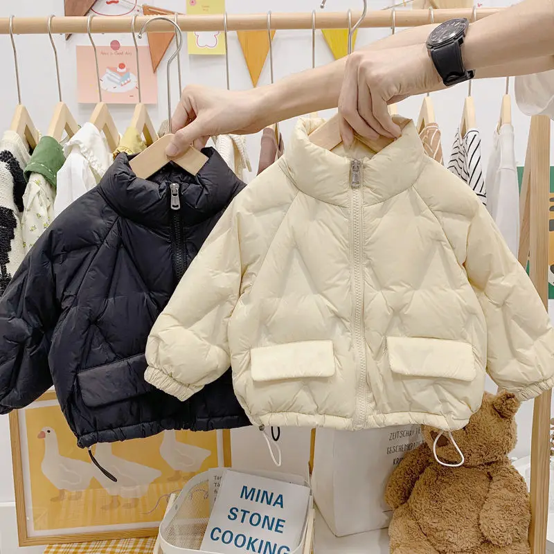 детская тонкая пуховая куртка с хлопчатобумажной подкладкой в зимнем пальто baby baby brim qiu dong outfit детская одежда с хлопчатобумажной подкладкой