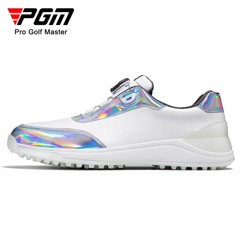 Мужская обувь для гольфа PGM, шнурки с ручкой, Нескользящие, водонепроницаемая мужская спортивная обувь, кроссовки, Красочный лазерный дизайн XZ258