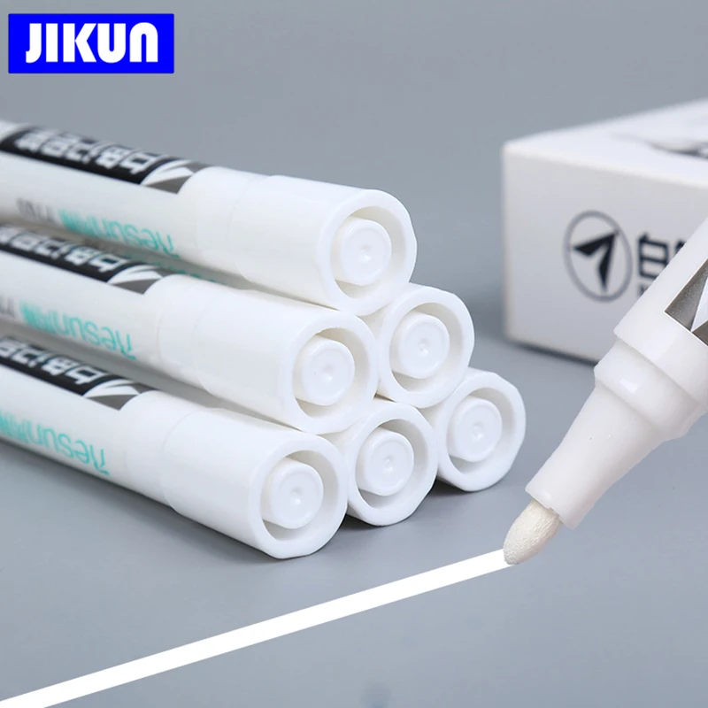 JIKUN, 2 шт., масляный белый маркер, ручки для граффити, Водостойкий Перманентный гелевый карандаш, Блокнот для рисования шин, фломастер