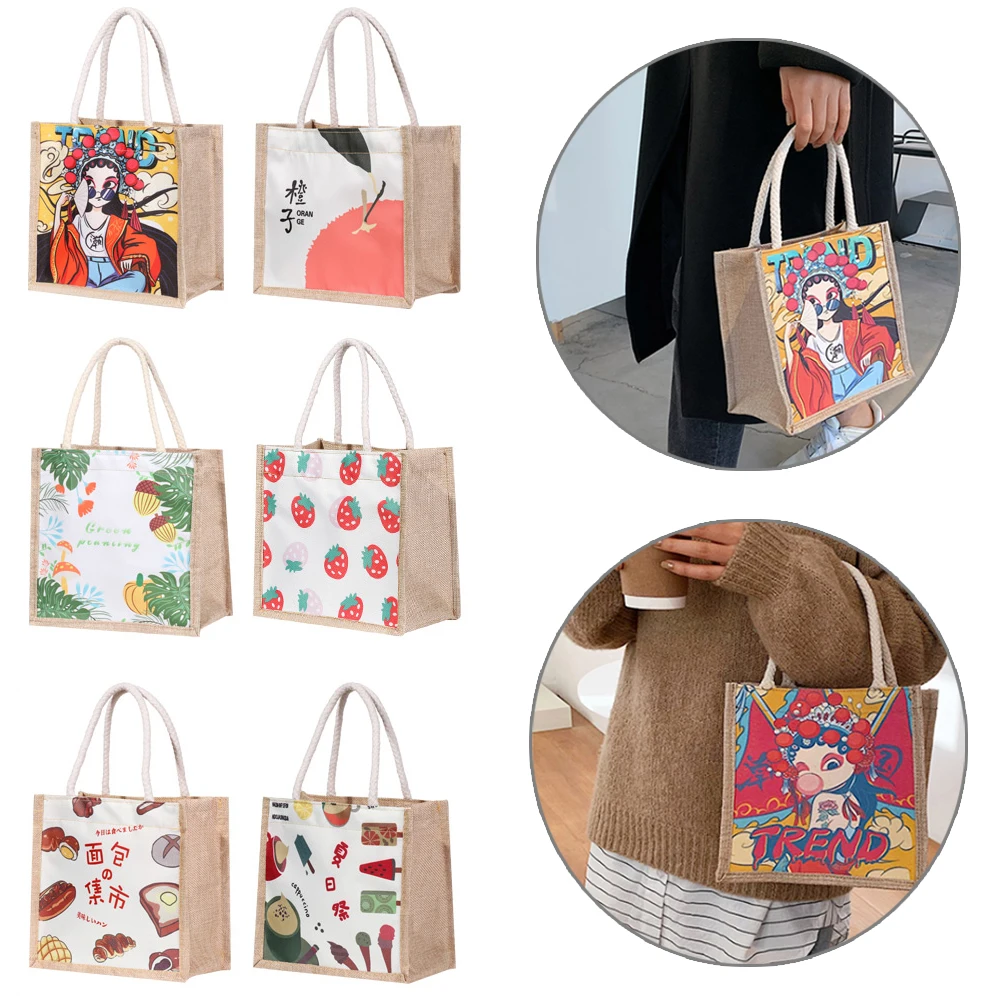 Новая модная холщовая сумка с принтом, сумка для покупок в этническом стиле, Пекинская опера, индивидуальность, креативность, сумки для ланча, повседневная сумка на молнии