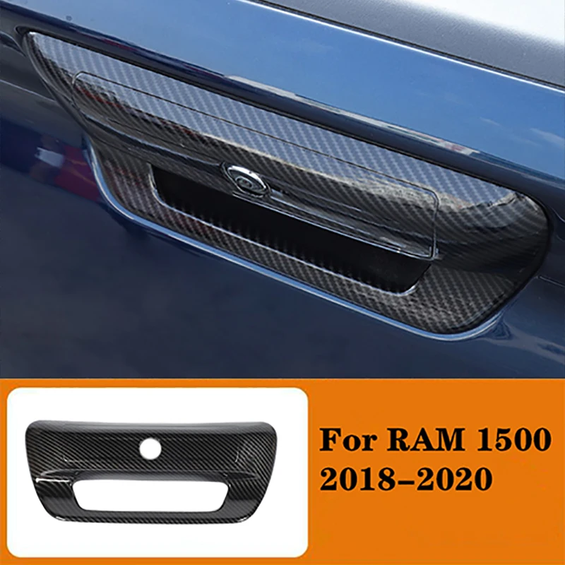 Для Dodge RAM1500 2018 2019 2020 Пикап Стиль интерьера Цвет углеродного волокна Ручка крышки багажника Декоративная отделка