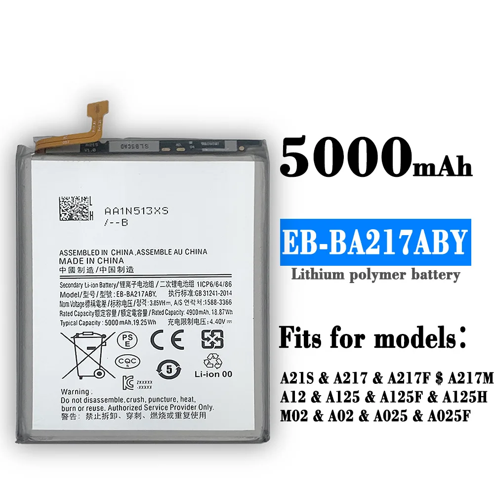 Оригинальная Сменная батарея EB-BA217ABY A12 для Samsung Galaxy A21s SM-A217F/DS SM-A217M/DS SM-A217F/ DSN a12 SM-A125FN A125