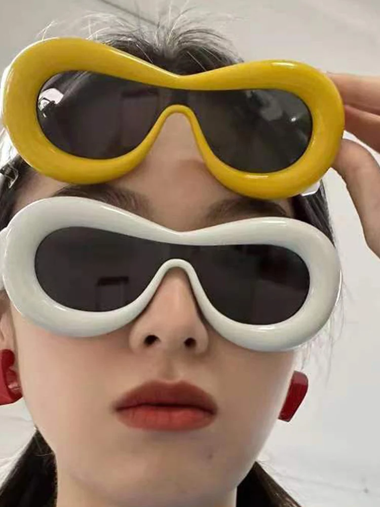 Новый бренд В овальных солнцезащитных очках для мужчин и женщин 2023, модные ретро-брендовые дизайнерские очки, женские солнцезащитные очки ярких цветов