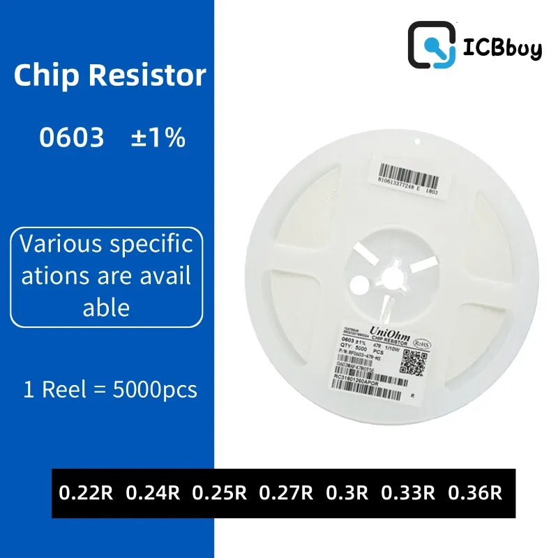 5000 шт 0603 резистор SMD Точность 1% 0 ом ~ 10 М Ом 0.22R 0.24R 0.25R 0.27R 0.3R 0.33R 0.36R