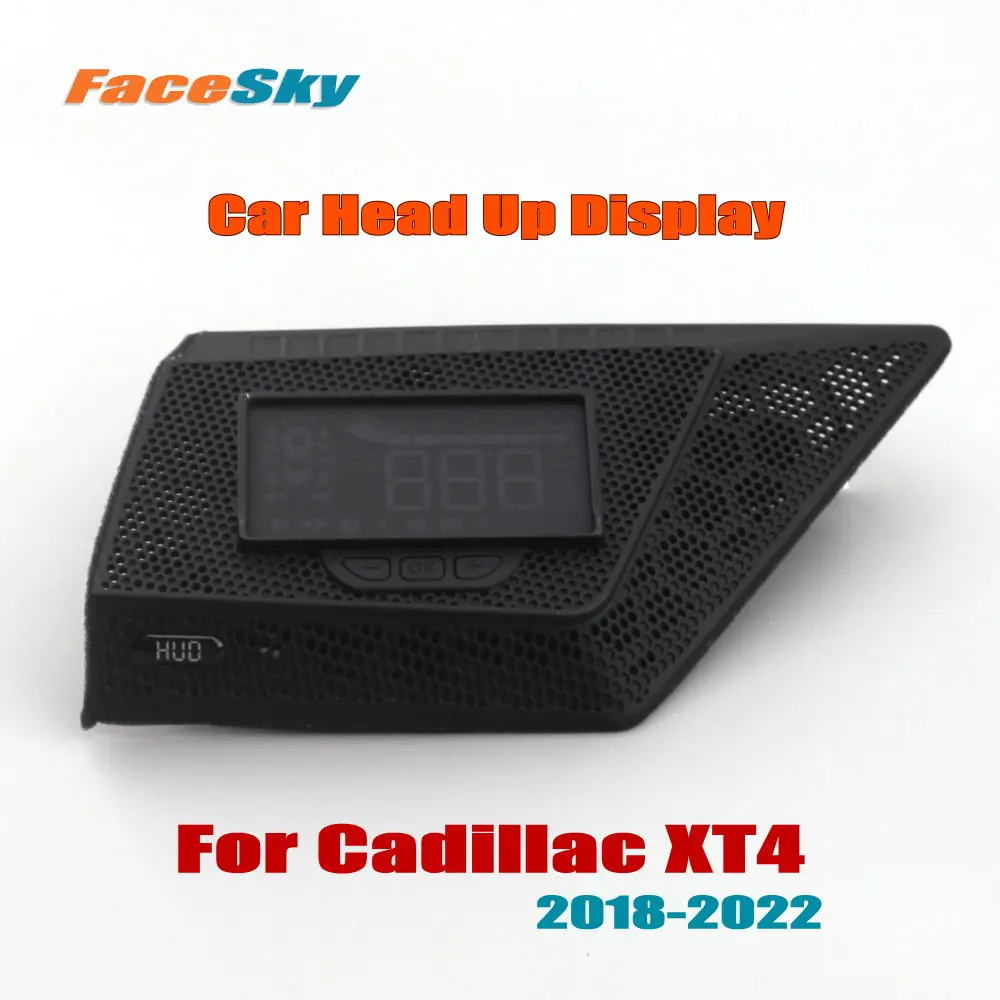 Автомобильный Головной Дисплей FaceSky HUD Для Cadillac XT4 2018-2022 Автоэлектронные Аксессуары Проектор Лобового Стекла С Видом спереди
