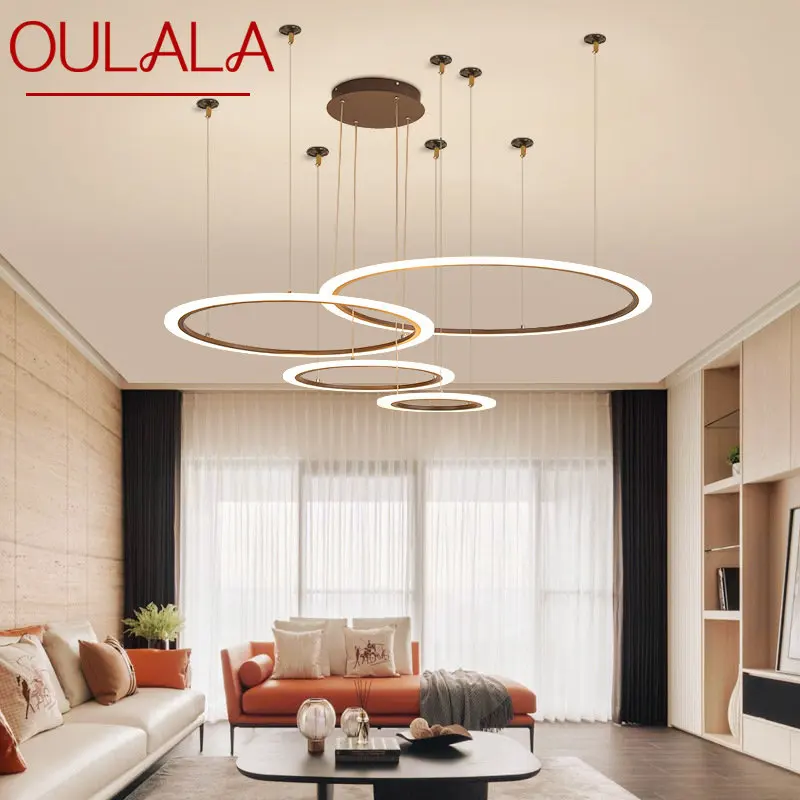 OULALA Современный подвесной светильник в скандинавском стиле, креативный дизайн, светодиодные винтажные кольцевые светильники Для дома, гостиной, спальни, Декоративный светильник