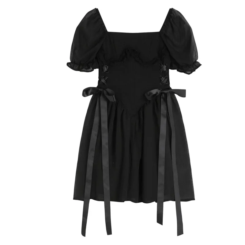 2023 Летнее женское элегантное черное вечернее платье Сексуальное с открытыми плечами, бандажное платье с высокой талией и коротким рукавом трапециевидной формы, Летнее клубное вечернее платье Vestido