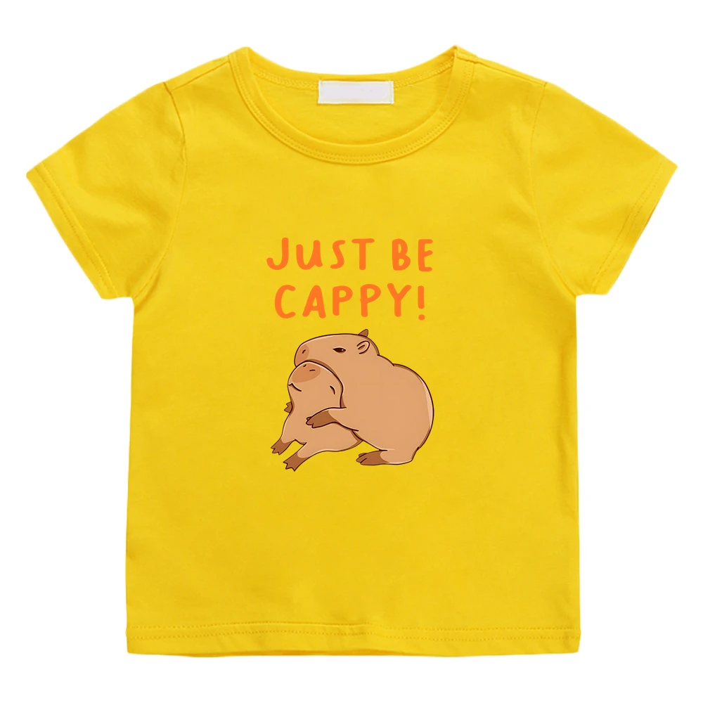 Футболки с аниме Capybara High Street, Милая футболка с графической мангой, Футболка Оверсайз/большого размера из 100% хлопка для мальчиков /девочек, футболка Funko Pop