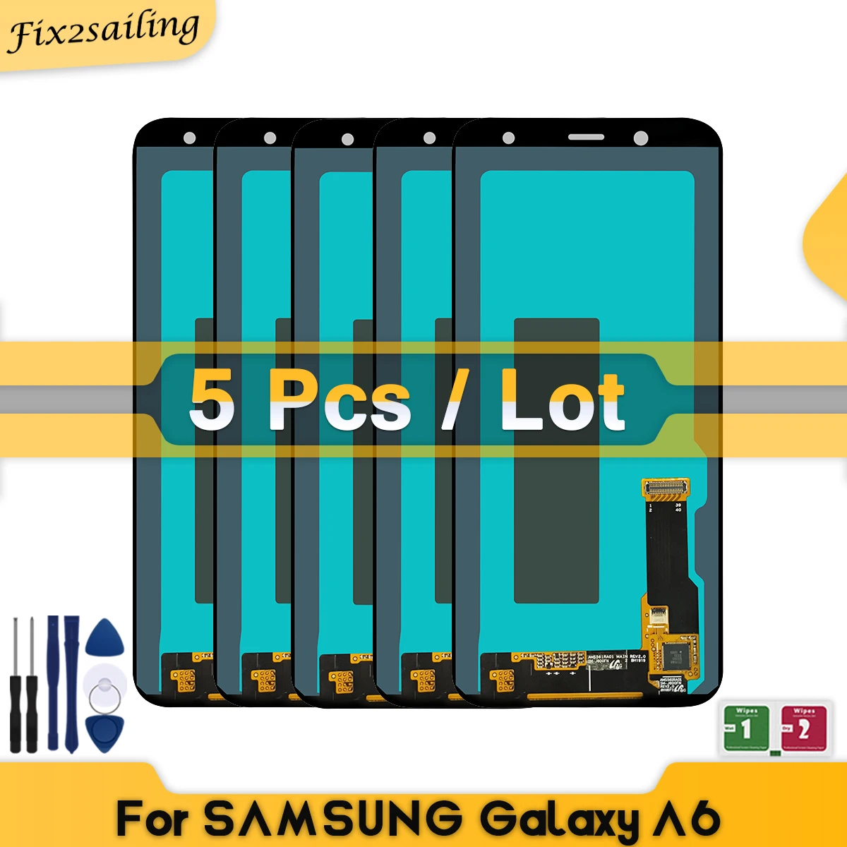 5 шт./AMOLED Для Samsung Galaxy A6 2018 A600 ЖК-дисплей С Сенсорным Экраном Дигитайзер В Сборе Запасная Часть Для ЖК-дисплея A6 A600F A600FN