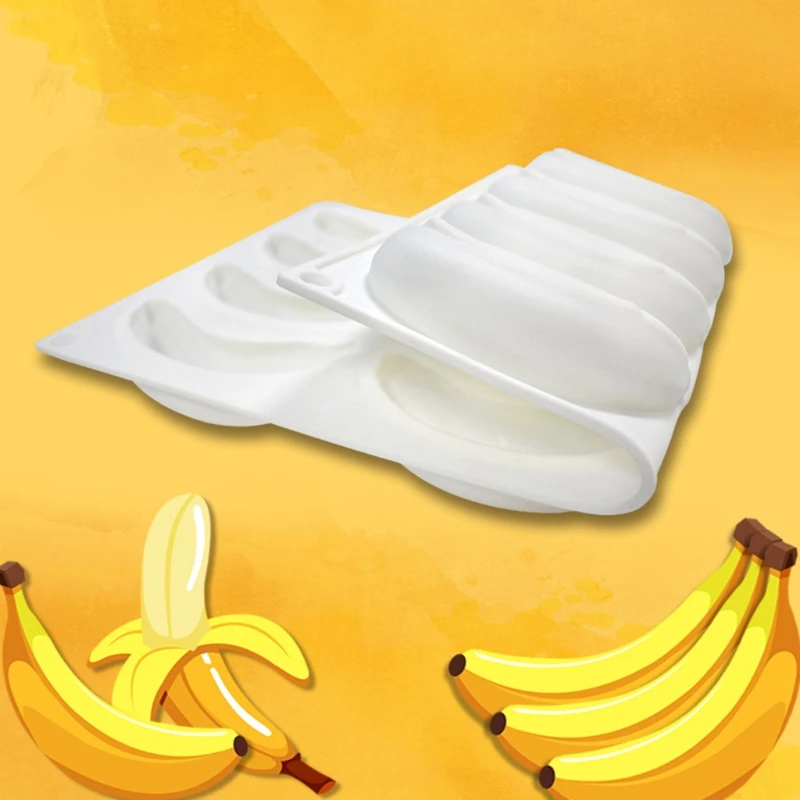 Силиконовая форма для выпечки 3D-банана с 12 полостями, Шоколадный Мусс, Торт, Мороженое, Десерт, Форма для выпечки, Прямая поставка