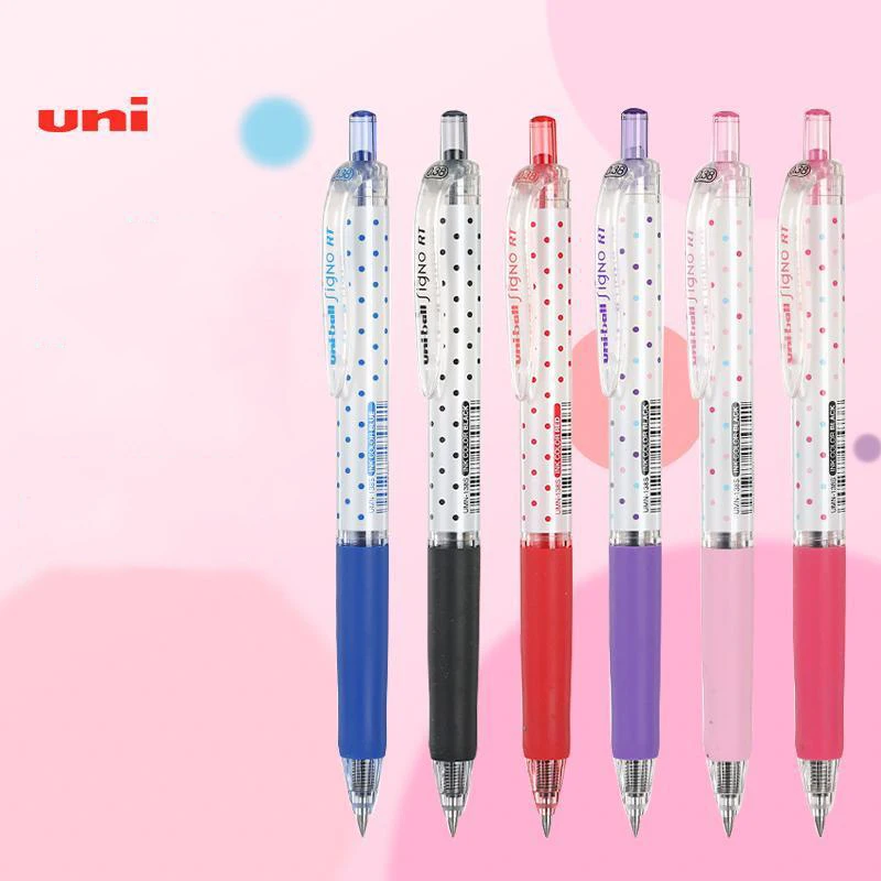 1шт Японская гелевая ручка UNI UMN-138s в горошек ограниченного цвета, водяная ручка для прессования, большая емкость, сменная ручка для подписи с сердечником 0,38 мм
