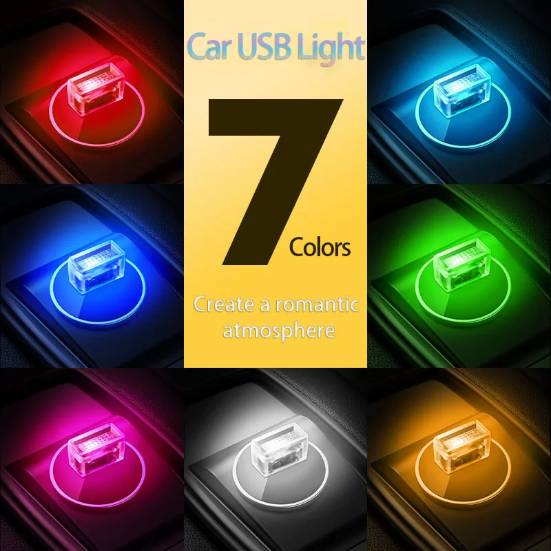 Универсальная автомобильная светодиодная подсветка, автомобильная USB-подсветка для Skoda Opel Mokka Niro, Красочные Градиентные Аксессуары для интерьера автомобиля