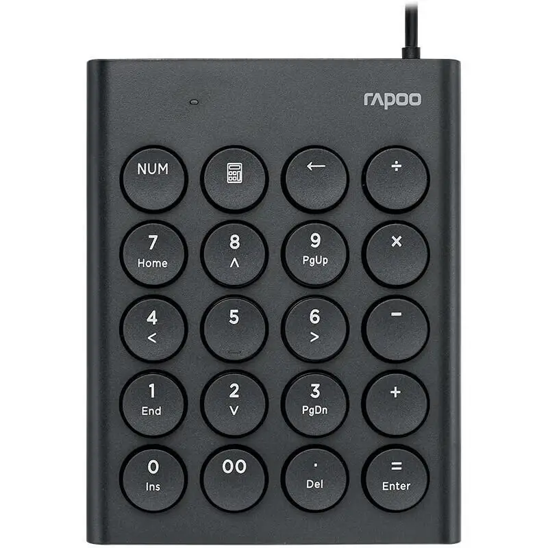 Портативная проводная цифровая клавиатура RAPOO K30, Компактный USB-накопитель, Цифровая клавиатура, внешний мини-Финансовый Банковский Бухгалтерский калькулятор