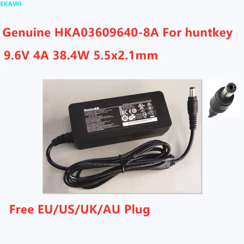 Подлинный huntkey HKA03609640-8A 9,6 В 4A 38,4 Вт 5,5x2,1 мм Адаптер переменного тока для зарядного устройства
