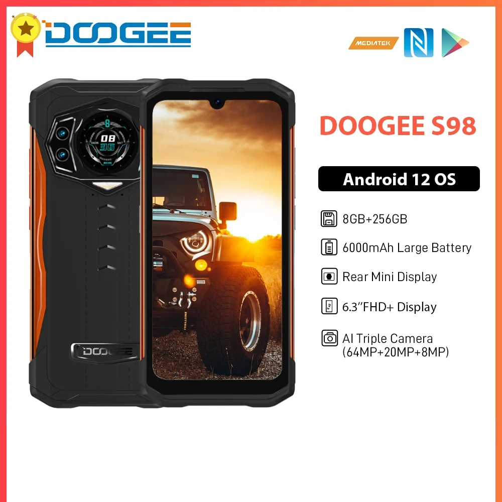 Оригинальный DOOGEE S98 Прочный Телефон 6,3 