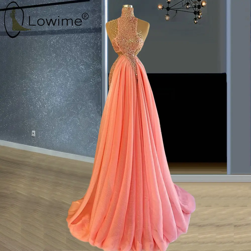 Розовые вечерние платья с низким вырезом и жемчугом 2021 года, длинные платья для выпускного вечера для свадеб, сшитые на заказ, Vestidos Formales