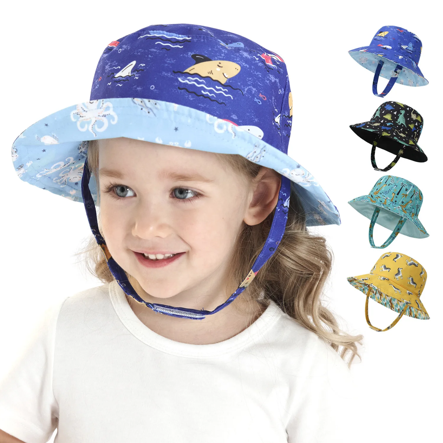 Летняя детская солнцезащитная шапочка, детская солнцезащитная шапочка для девочек и мальчиков, защита от ультрафиолета, детские пляжные шапочки-ведерки 0-8 лет