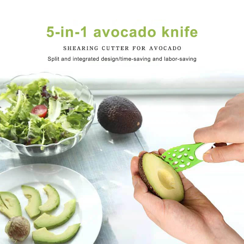 Кухонный нож для авокадо 5 В 1, креативный нож для нарезки авокадо, нож для чистки и отделения мякоти, слайсер для нарезки кухонных овощей
