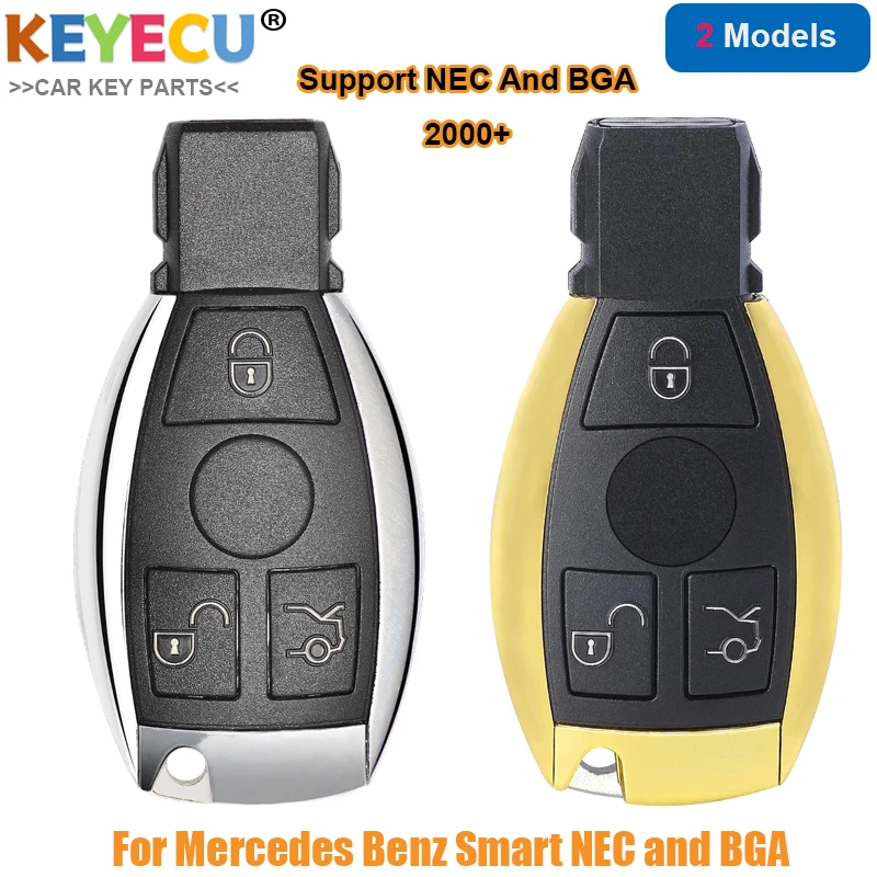 KEYECU Умный Ключ Дистанционного Управления для Mercedes-Benz MB С поддержкой NEC BGA BE W202 W203 W204 W210 W220, брелок с 3 Кнопками - 315 МГц/433 МГц