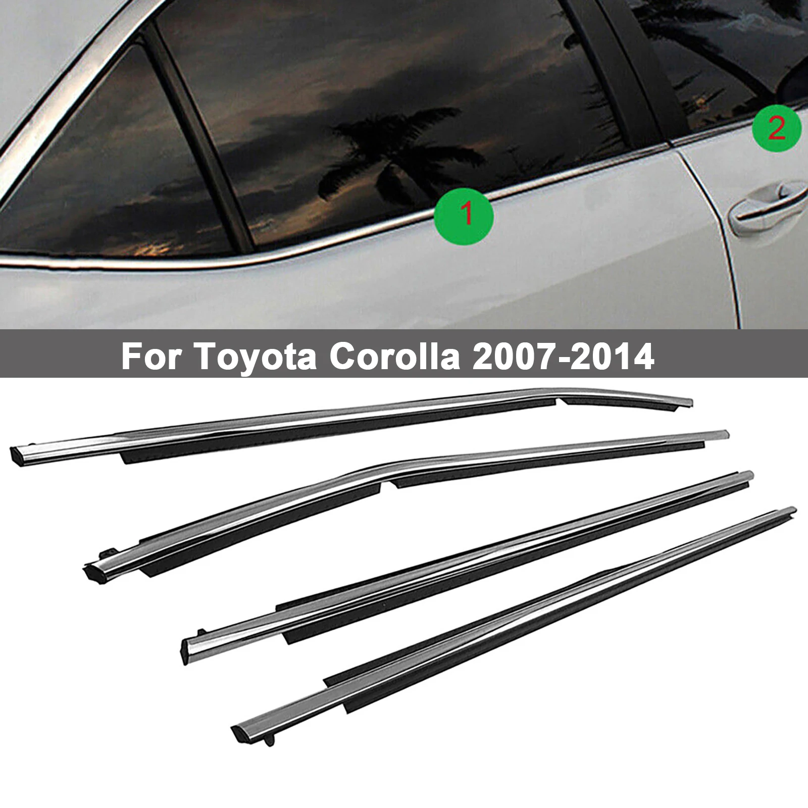 Уплотнители Боковых Стекол Автомобиля На Стеклах Со Стороны Пассажира Резиновая Уплотнительная Прокладка для Toyota Corolla 2007-2014