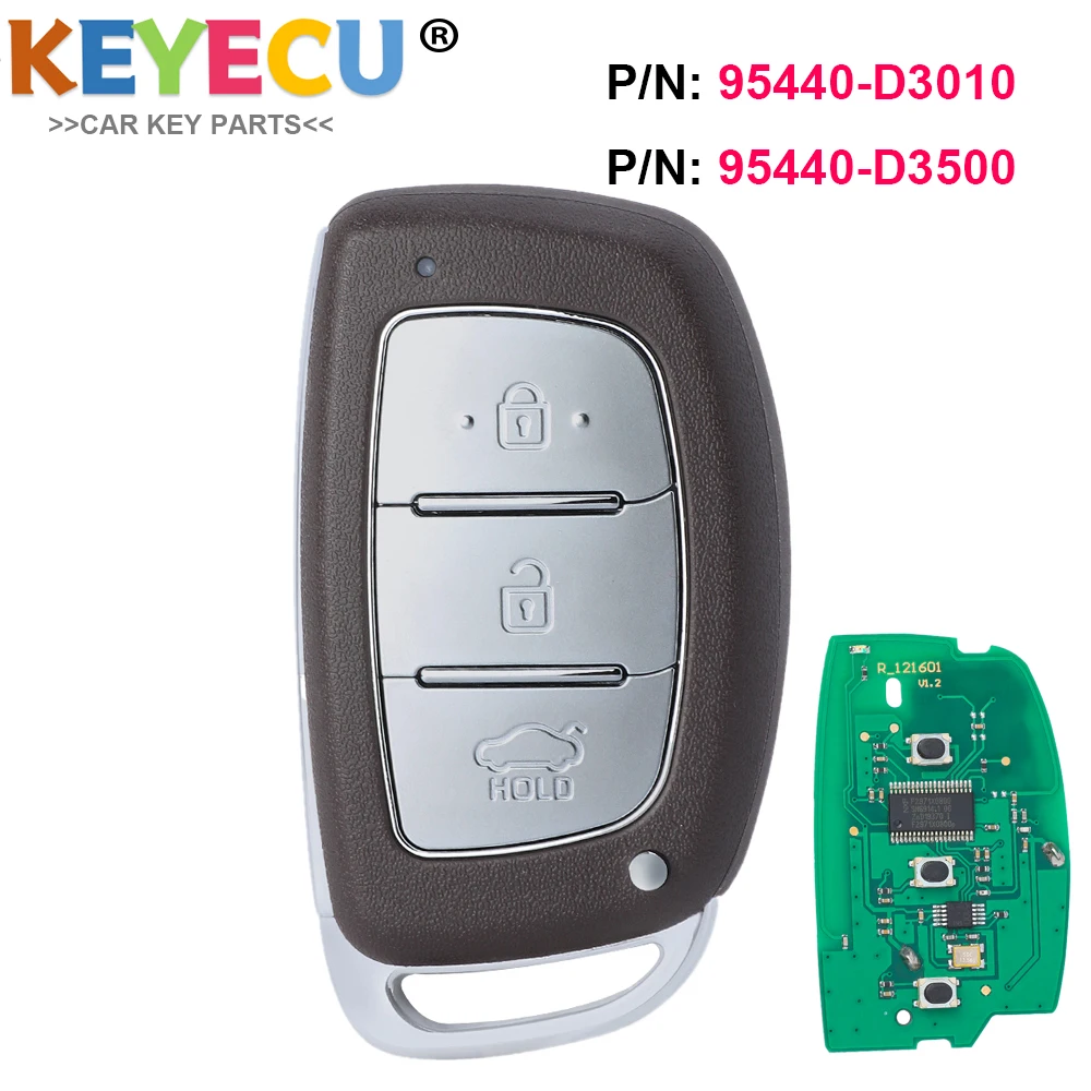 KEYECU 433 МГц ID47 Умный Дистанционный Автомобильный Ключ Без Ключа Fob Для Hyundai Tucson 2018 2019 2020 P/N: 95440-D3010 95440-D3500