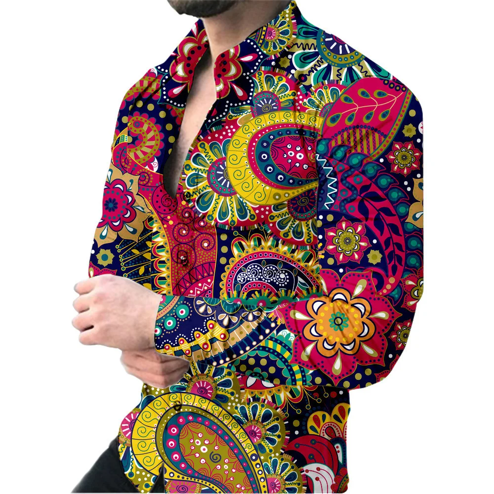 Летняя Высококачественная Мужская 3D Рубашка Flip Leader Большого Размера, Гавайская Мужская Рубашка с Цветочным Рисунком, Мужские Топы на Пуговицах с коротким Рукавом и Вырезом Поло