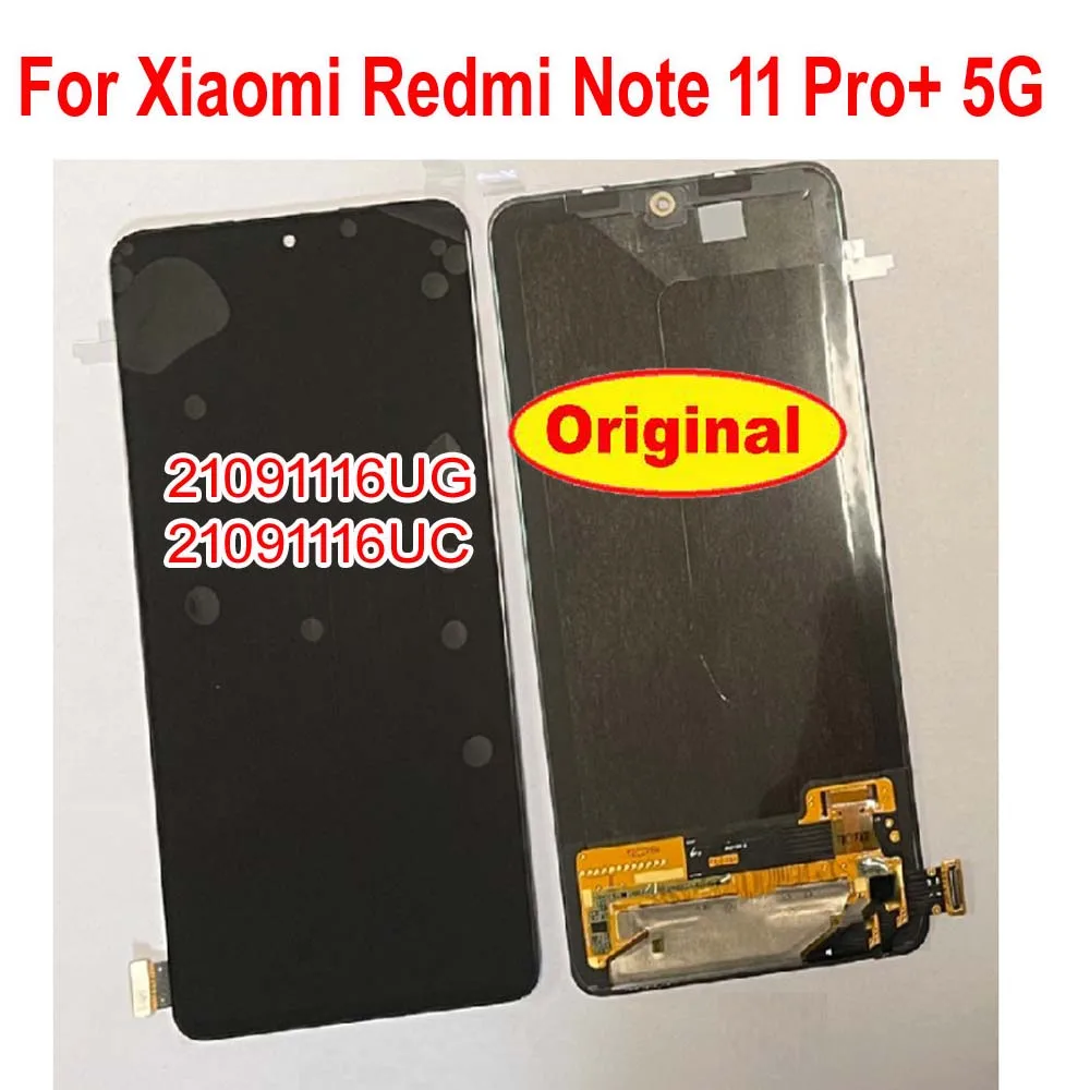 Оригинальный AMOLED Для Xiaomi Redmi Note 11 Pro Plus 5G Pro + ЖК-дисплей С Сенсорным Экраном, Панель Дигитайзера в Сборе, Датчик с Рамкой