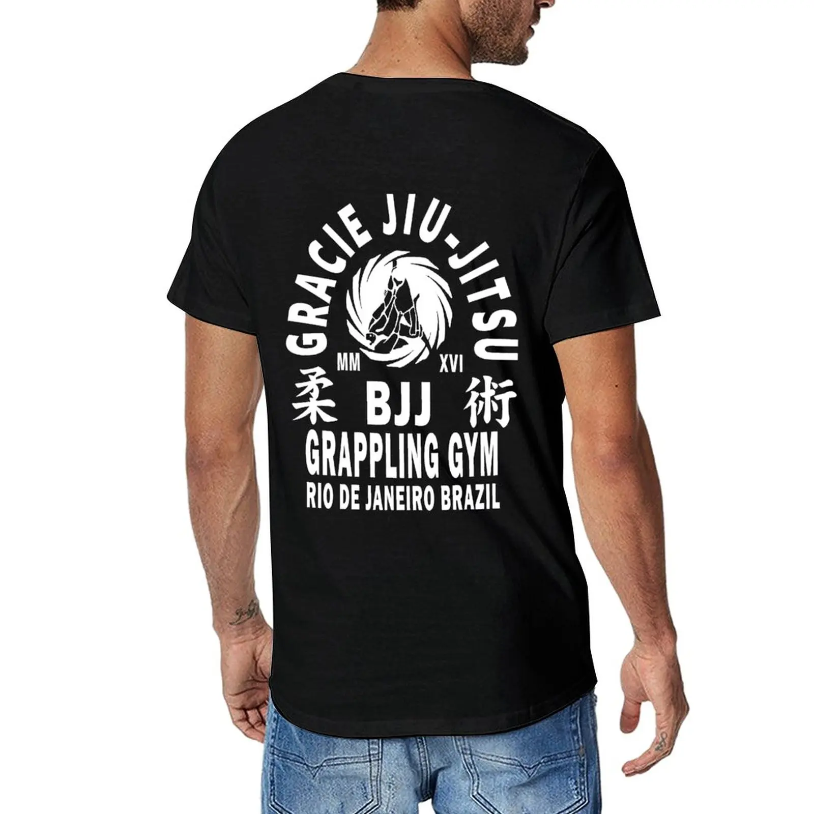 Новая футболка Gracie Jiu Jitsu, блузка blondie, мужские футболки