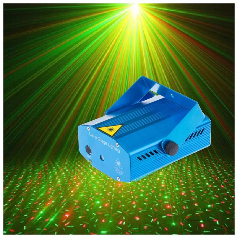 110 В ~ 240 В Красно-зеленый лазер Meteor Сценическое освещение Мини-лазерный проектор для вечеринки DJ Диско-бар Свадебное освещение