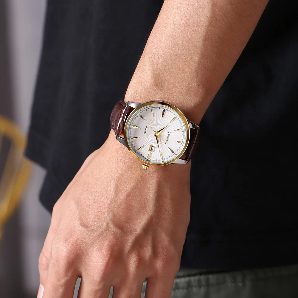 Sdotter UTHAI BK84, водонепроницаемые часы с календарем, ремешок для часов, Градиентный рисунок излучения для ногтей, мужские кварцевые часы