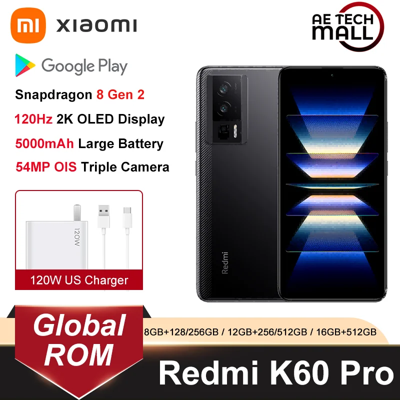 Xiaomi Redmi K60 Pro 5G K 60 Pro Snapdragon 8 Gen 2 5000 мАч 120 Гц 54 Мп Тройная Камера 120 Вт гиперзаряд