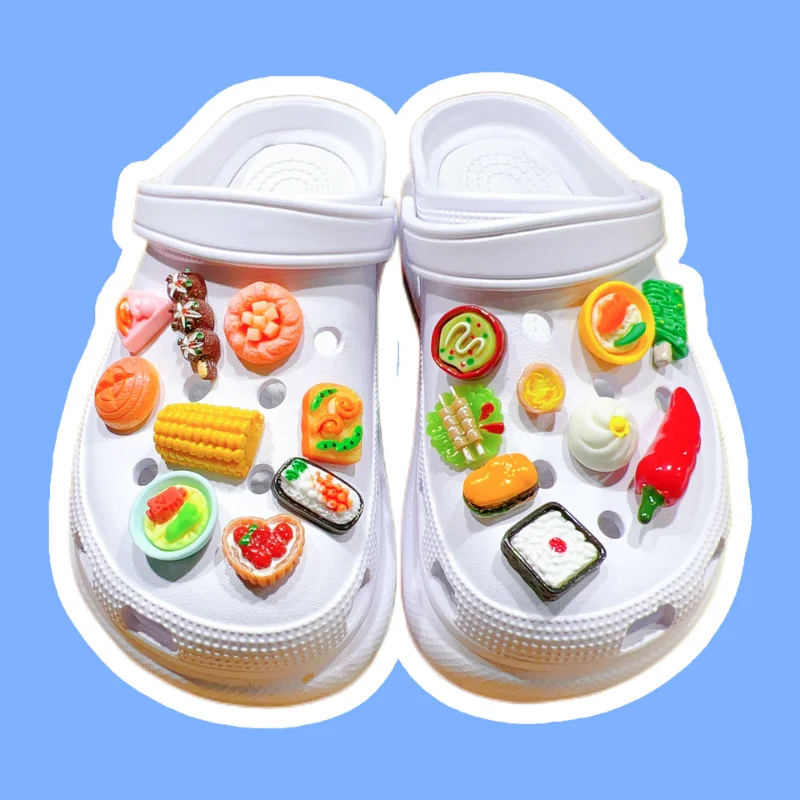 Милые Забавные амулеты для обуви с имитацией еды для Crocs Распродажа набора амулетов для Crocs Аксессуары для Croc Decor Декор мужской женской обуви