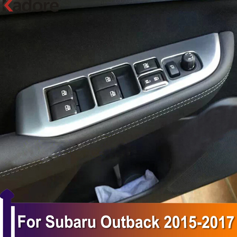 Наклейка на панель дверного подлокотника для Subaru Outback 2015 2016 2017 Аксессуары для интерьера Отделка кнопки переключения стеклоподъемника Матовая