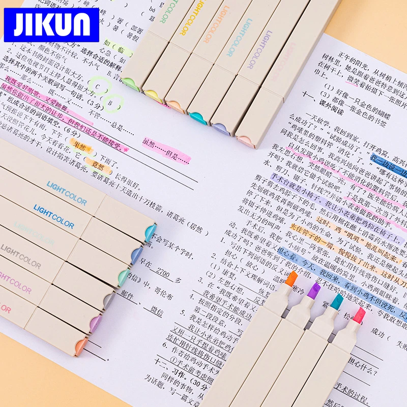 Набор фломастеров-JIKUN 6 шт./компл. Флуоресцентный маркер для рисования с двумя наконечниками