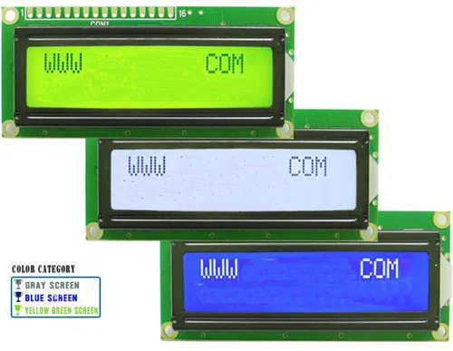 16-контактный ЖК-дисплей с 1602-символьным модулем SPLC44780CController 3,3 В 5 В серой, белой/желтой, зеленой/синей подсветкой