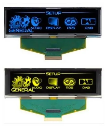2,8-дюймовый OLED-экран SPI (синий / желтый) COF с параллельным интерфейсом 256 * 64
