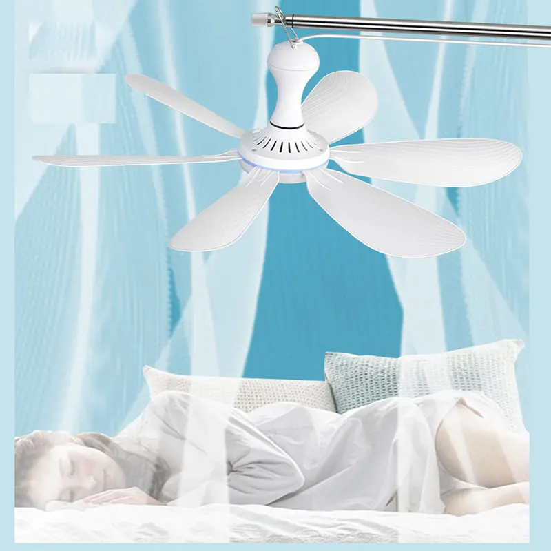 Бесшумный потолочный вентилятор с 6 лопастями, USB-вентилятор, 4-скоростной подвесной вентилятор для кемпинга, кровать Dormito, Походная Подвесная палатка для кемпинга на открытом воздухе