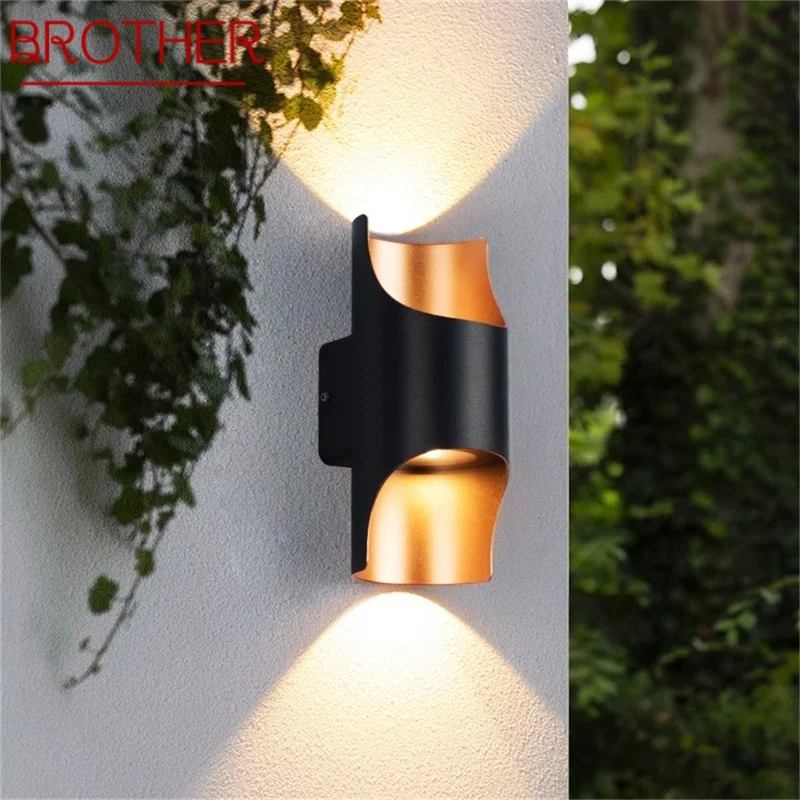 BROTHER Contemporary Outdoor Wall Light Fixturess Водонепроницаемый IP65 Светодиодный Простой Светильник для Домашнего Крыльца, Балкона, Виллы