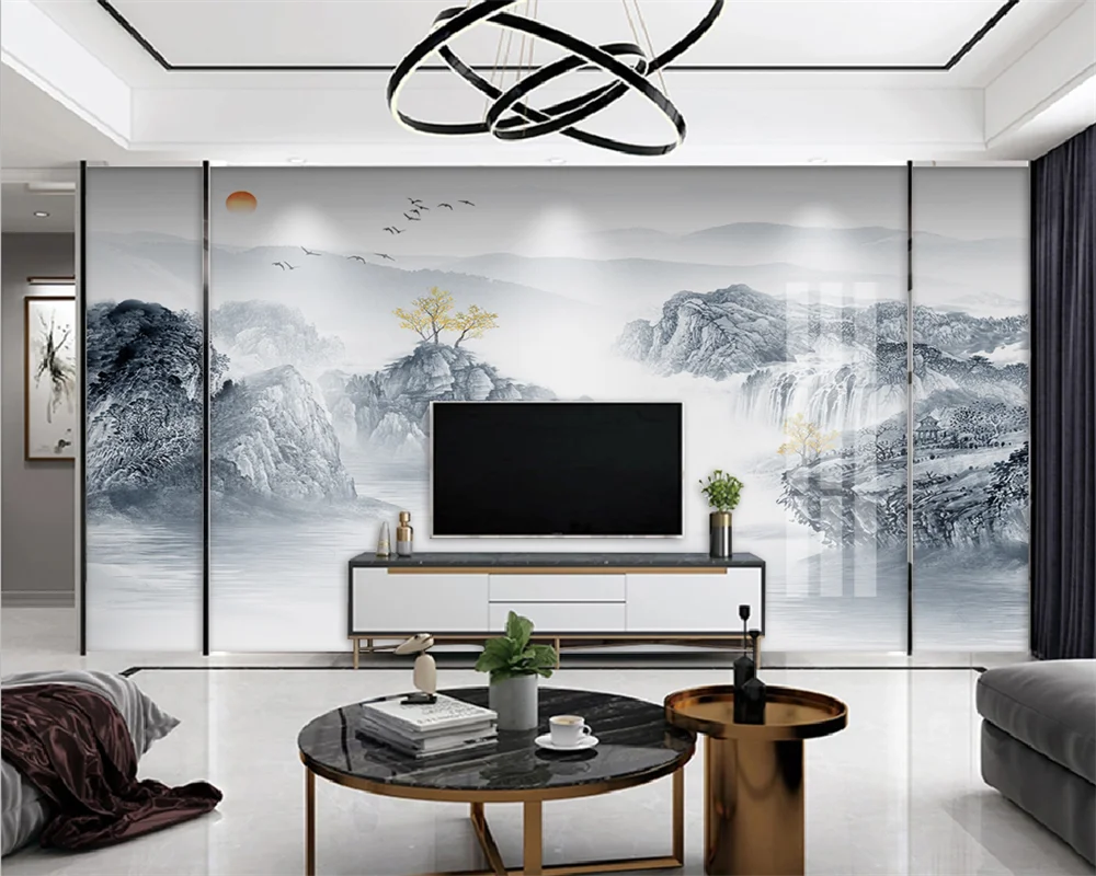beibehang Индивидуальные современные новые обои в китайском стиле с мраморным пейзажем на заднем плане, обои для домашнего декора papel de parede