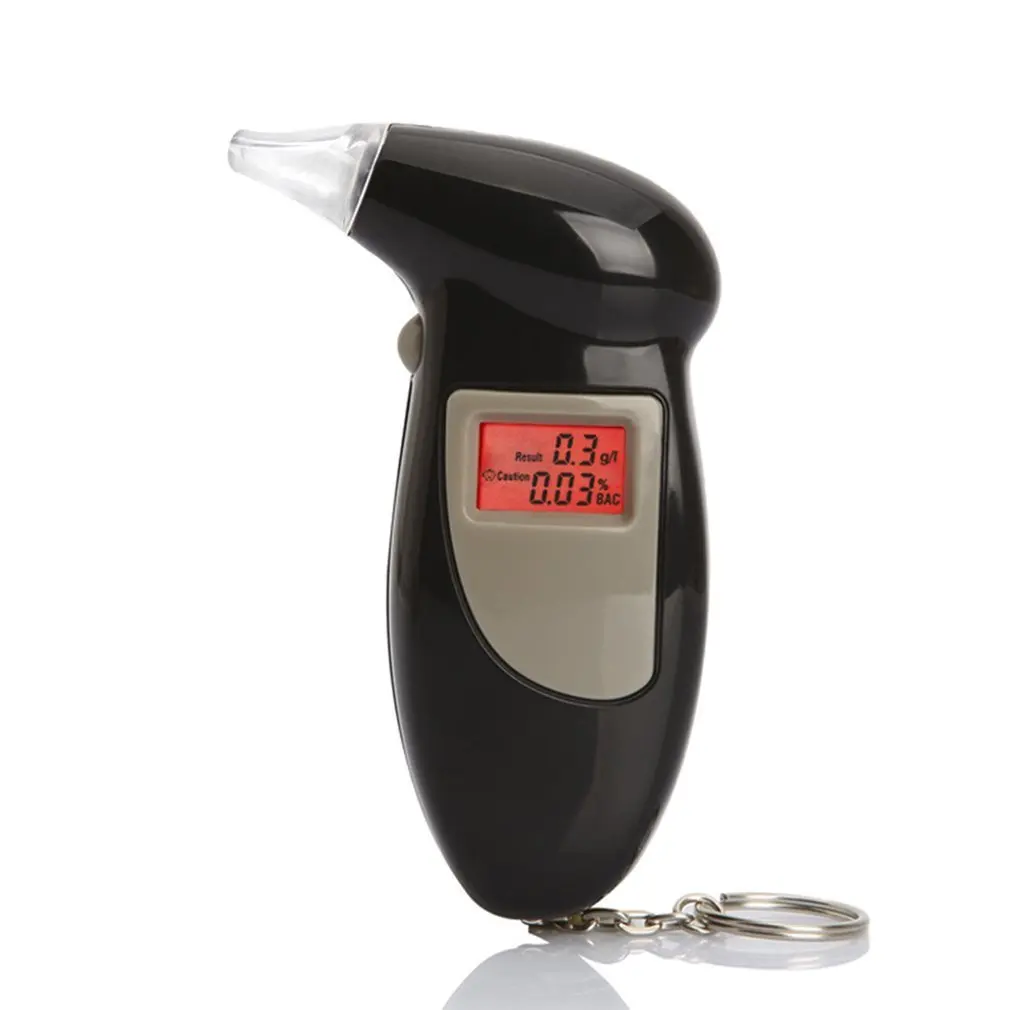 Цифровой тестер алкоголя в выдыхаемом воздухе со звуковым оповещением, безопасное вождение с брелоком, детектор алкоголя быстрого реагирования с мундштуком.