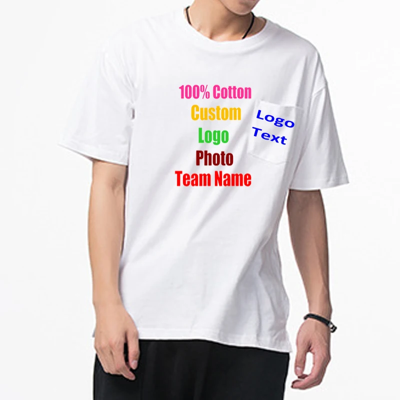 Мужская футболка свободного покроя в стиле хип-хоп с пользовательским логотипом и текстом, футболки Team Rock Tops