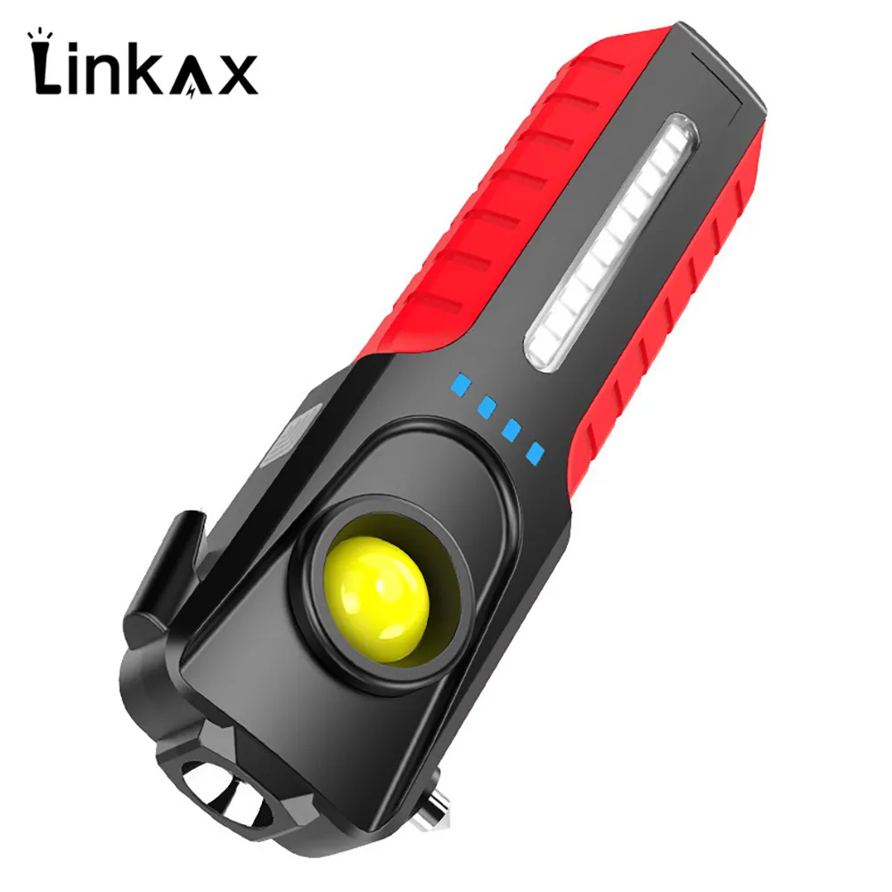 COB LED Work Light Портативный фонарь USB Перезаряжаемый светодиодный фонарик для зарядки телефона Power Bank Лампа Наружное аварийное рабочее освещение