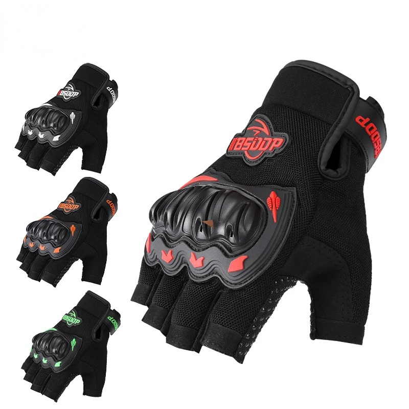 Мотоциклетные перчатки, весенне-летние велосипедные перчатки на полпальца, нескользящие, дышащие и износостойкие аксессуары Guantes Moto