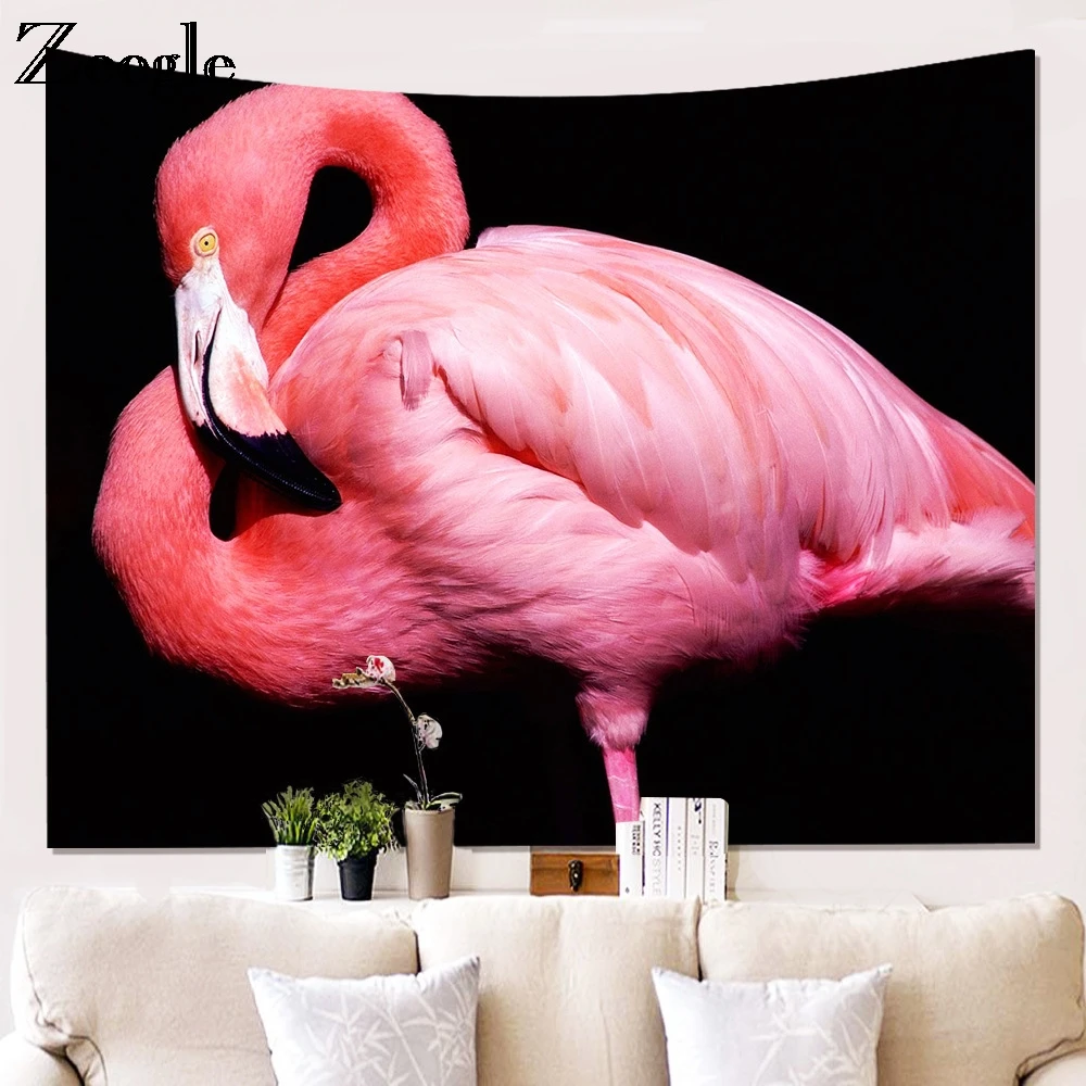 Настенный гобелен Zeegle Flamingo, Полиэфирное полотенце с Мандалой, Декор для гостиной, Настенная ткань, Богемный Гобелен, Мягкие пляжные коврики для йоги