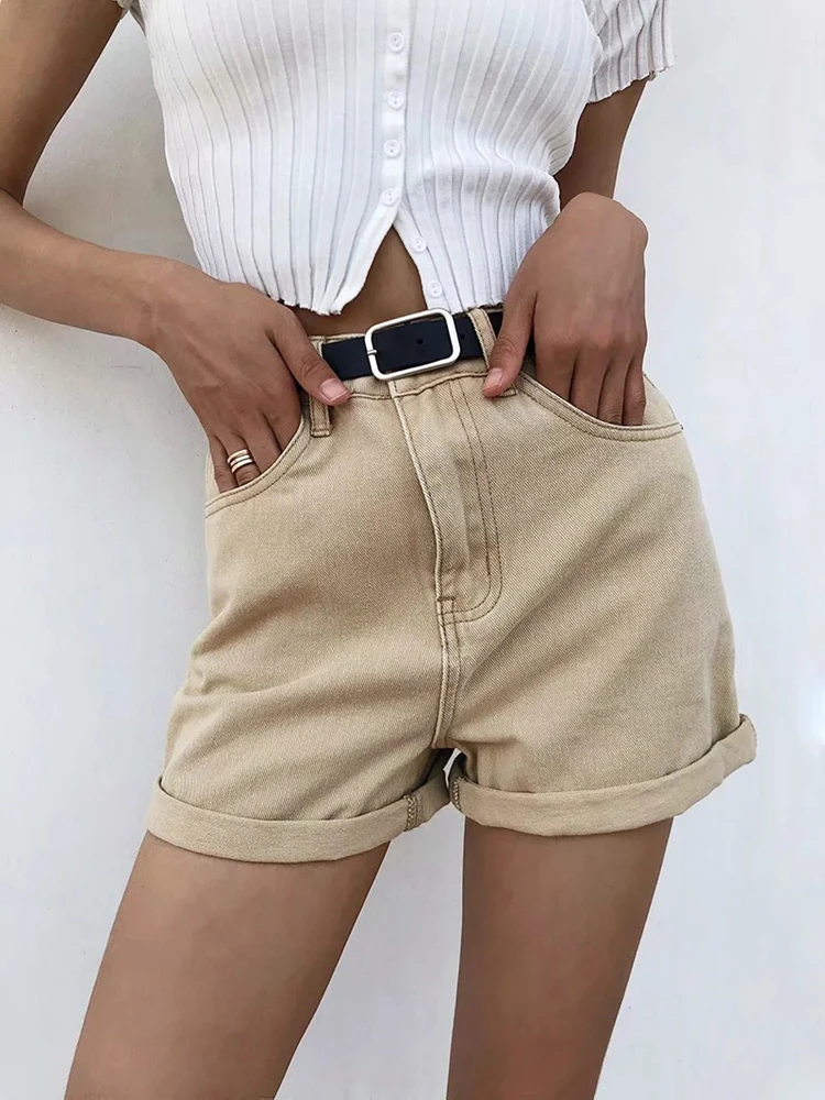 Женские Винтажные Сексуальные Летние женские джинсовые шорты с карманами на молнии, хлопковые повседневные шорты в стиле ретро, женская уличная одежда, женские панталоны