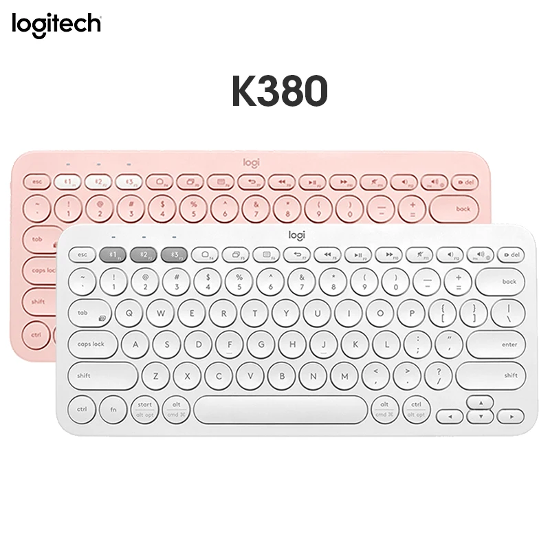 Беспроводная Bluetooth-клавиатура Logitech K380, многофункциональная, Удобная тонкая портативная офисная клавиатура для портативных ПК macOS с M350