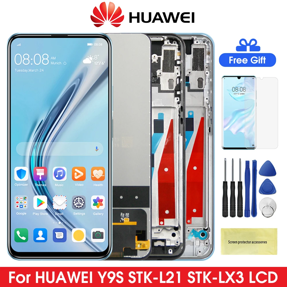 Оригинальная Замена Экрана Huawei Y9S для Huawei Y9S STK-L21 ЖК-дисплей Цифровой Сенсорный Экран С Рамкой для Huawei P Samrt Pro