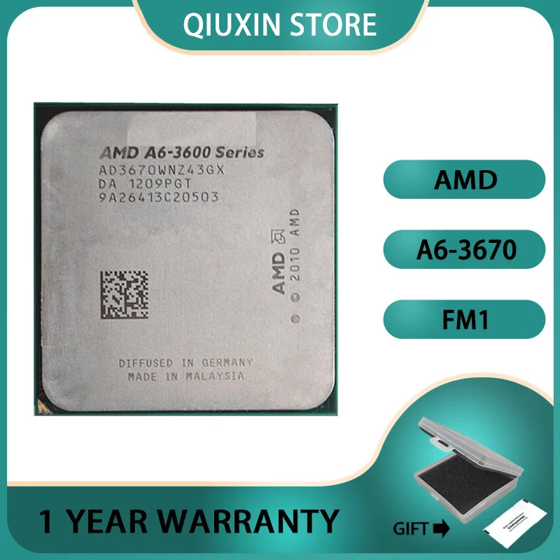 Процессор AMD A6 3670k, 2,7 ГГц, 4 Мб,  бесплатная доставка, рассеянные детали,  a6, 3670,100 Вт, четырехъядерный процессор FM1