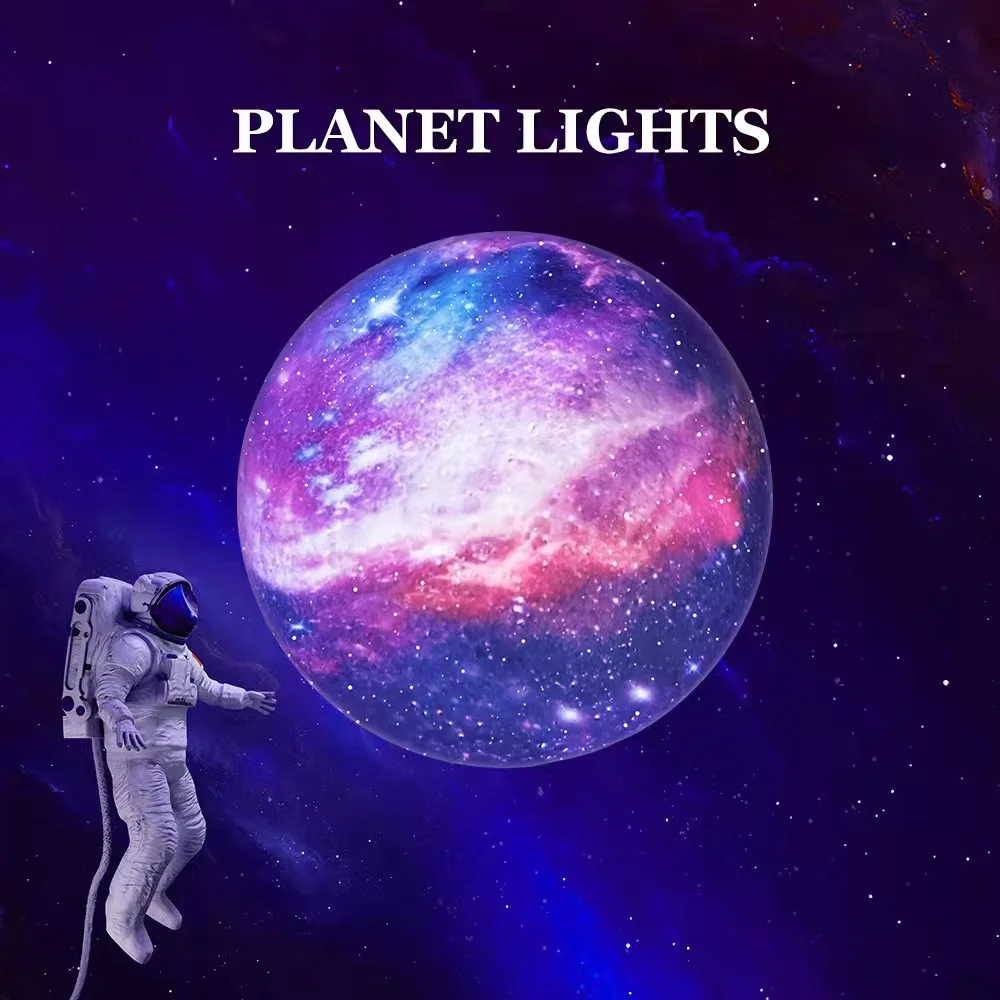 Романтический заряжающийся Лунный свет, 16-цветной светодиодный ночник, 3D сенсорный лунный свет, детский светильник, бытовой планетарный ночник